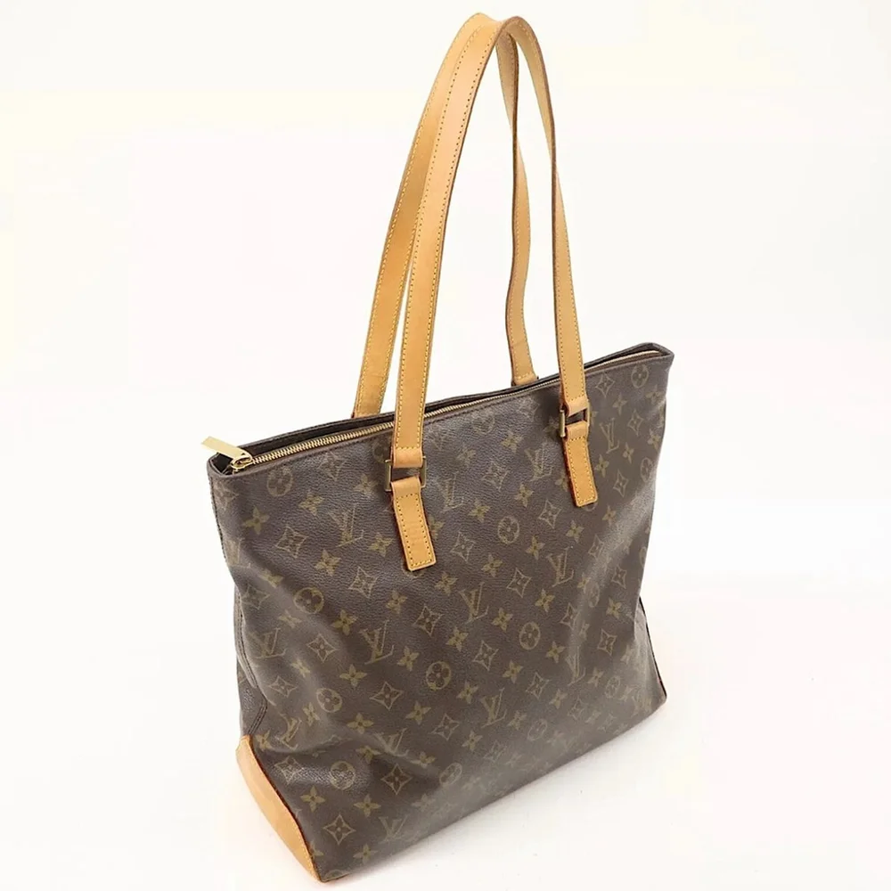 LOUIS VUITTON Monogram Cabas Mezzo Tote Shoulder Bag Larger Than Cabas Piano
